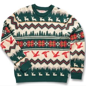 BURLEBO Crewneck Sweater Unisex Size XL Deer Ducks Geese Super Soft